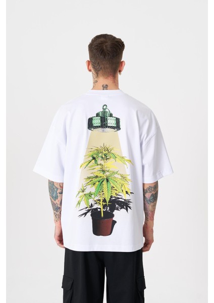 Erkek Herb Machinist Oversize Beyaz Tişört