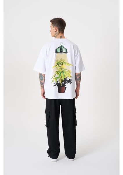 Erkek Herb Machinist Oversize Beyaz Tişört