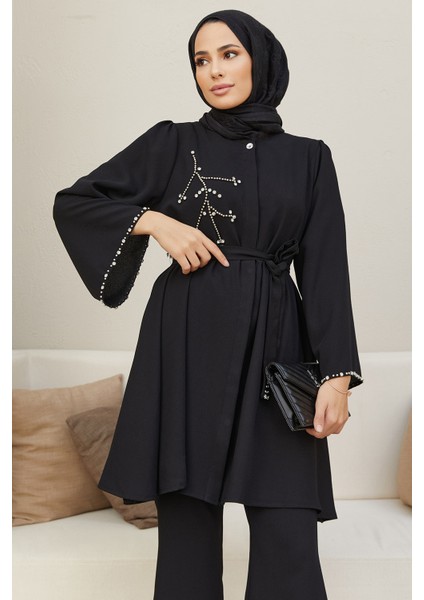 Luna Taş Işlemeli Takım - Siyah fiyatları