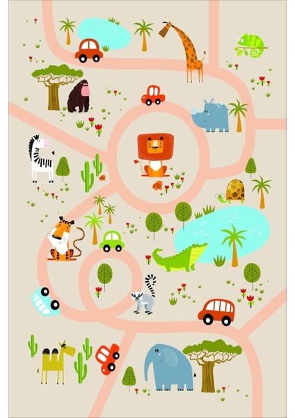 Ekonomik Desenli Renkli Dijital Baskı Yıkanabilir Kaymaz Taban Modern Çocuk Halısı.(Süngersiz) modelleri