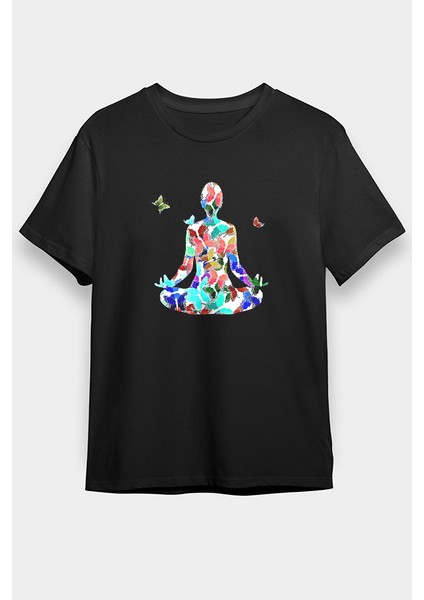 Yoga Siyah Unisex Tişört T-Shirt