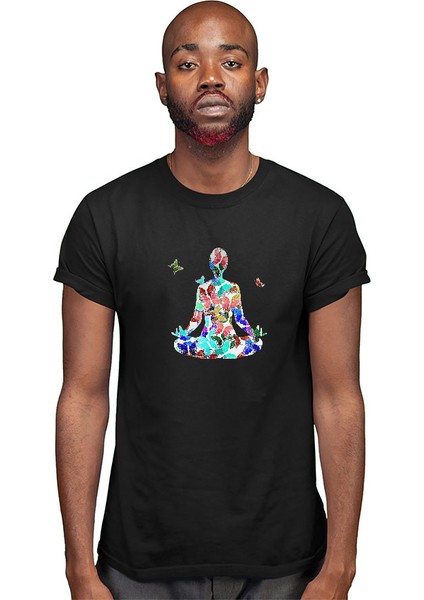 Yoga Siyah Unisex Tişört T-Shirt