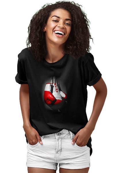 Boks Eldivenleri Siyah Unisex Tişört T-Shirt fiyatları