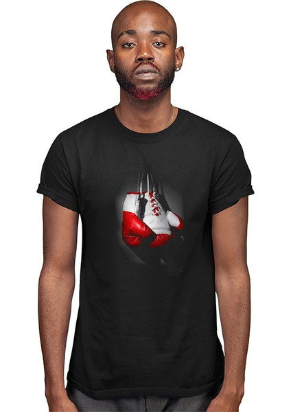 Boks Eldivenleri Siyah Unisex Tişört T-Shirt modelleri