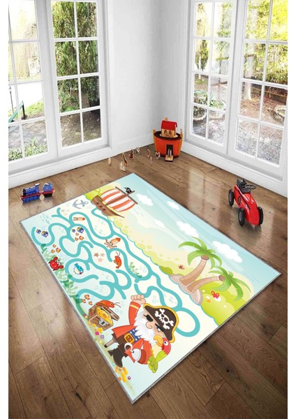 Ekonomik Desenli Renkli Dijital Baskı Yıkanabilir Kaymaz Taban Modern Çocuk Halısı.(Süngersiz) fiyatları