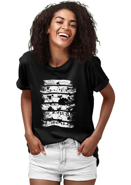 Kara Sevimli Koyun Siyah Unisex Tişört T-Shirt fiyatları