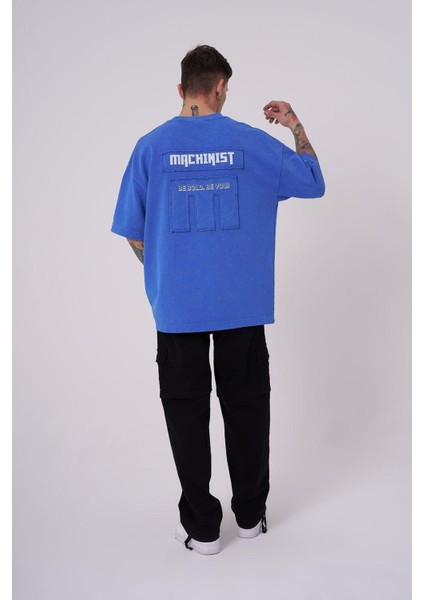 Erkek Be Bold Be You Yıkmalı Oversize Açık Mavi Spotted Tişört