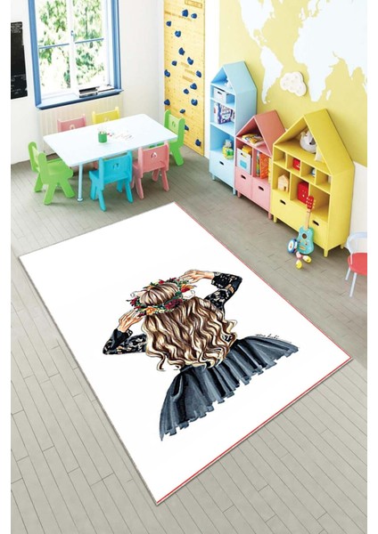 Desenli Renkli Dijital Baskı Yıkanabilir Kaymaz Taban Modern Çocuk Halısı ve Yolluk.