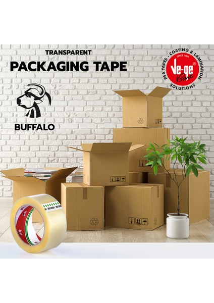 Bufalo Koli Bandı 45mm x 40m Şeffaf 6''lı Paket