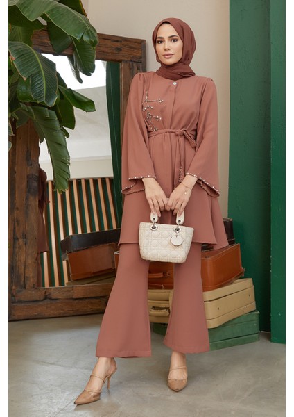 Luna Taş Işlemeli Takım - Camel fırsatları