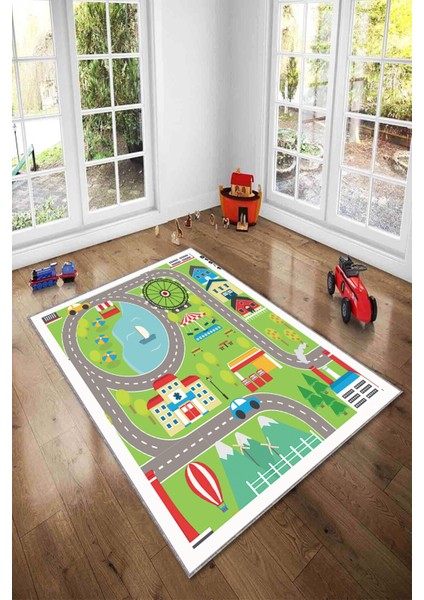 Desenli Renkli Dijital Baskılı Yıkanabilir Kaymaz Taban Modern Mutfak Halısı (Süngersiz) fiyatları