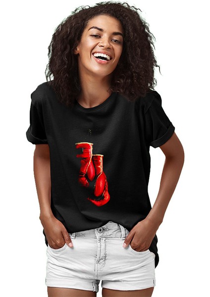 Kick Boks Eldivenleri Siyah Unisex Tişört T-Shirt fiyatları