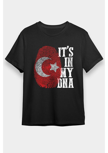 Türkiye Siyah Unisex Tişört T-Shirt