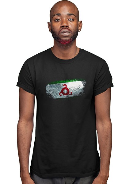Inguşetya - Ingushetia Siyah Unisex Tişört T-Shirt