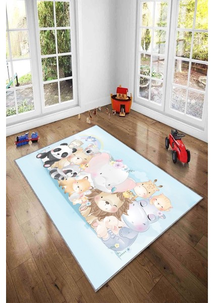 Ekonomik Desenli Renkli Dijital Baskı Yıkanabilir Kaymaz Taban Modern Çocuk Halısı.(Süngersiz) fiyatları