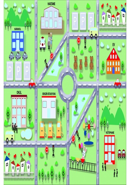 Ekonomik Desenli Renkli Dijital Baskı Yıkanabilir Kaymaz Taban Modern Çocuk Halısı.(Süngersiz) modelleri