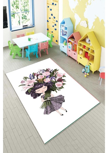 Desenli Renkli Dijital Baskı Yıkanabilir Kaymaz Taban Modern Çocuk Halısı ve Yolluk.