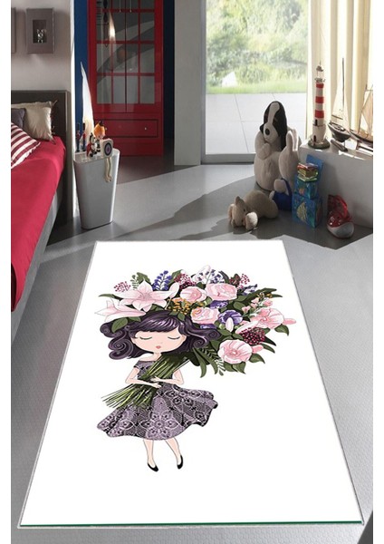 Desenli Renkli Dijital Baskı Yıkanabilir Kaymaz Taban Modern Çocuk Halısı ve Yolluk.