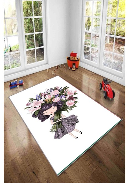 Desenli Renkli Dijital Baskı Yıkanabilir Kaymaz Taban Modern Çocuk Halısı ve Yolluk.