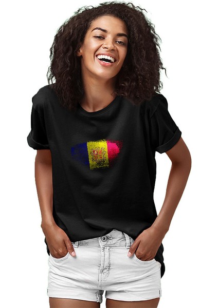 Andorra Siyah Unisex Tişört T-Shirt