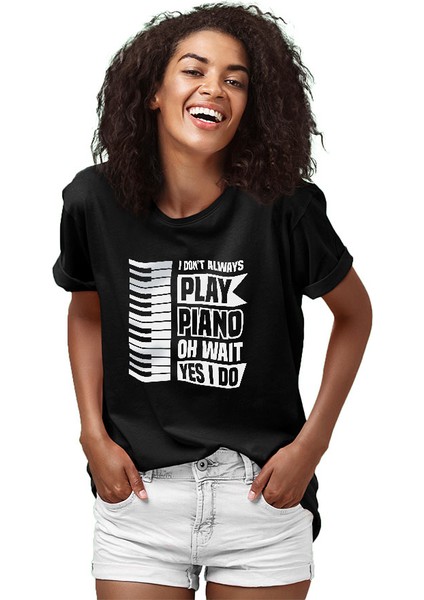 Piyanist Siyah Unisex Tişört T-Shirt