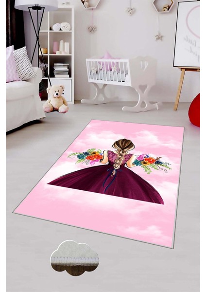 Desenli Renkli Dijital Baskılı Yıkanabilir Kaymaz Taban Modern Mutfak Halısı (Süngersiz)