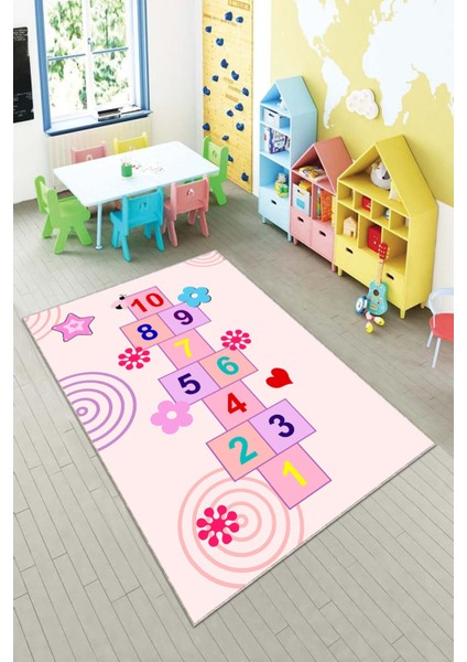 Desenli Renkli Dijital Baskılı Yıkanabilir Kaymaz Taban Modern Mutfak Halısı (Süngersiz)