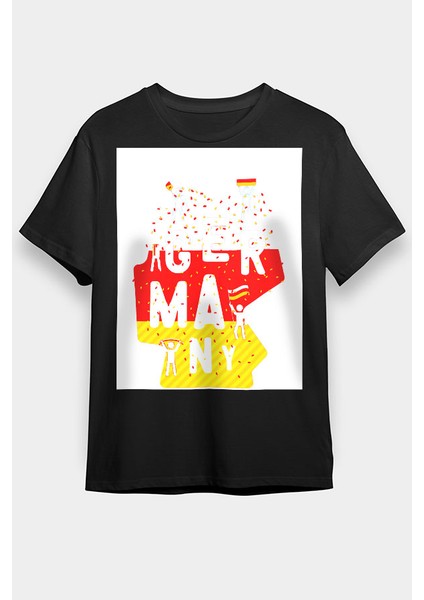 Almanya Siyah Unisex Tişört T-Shirt