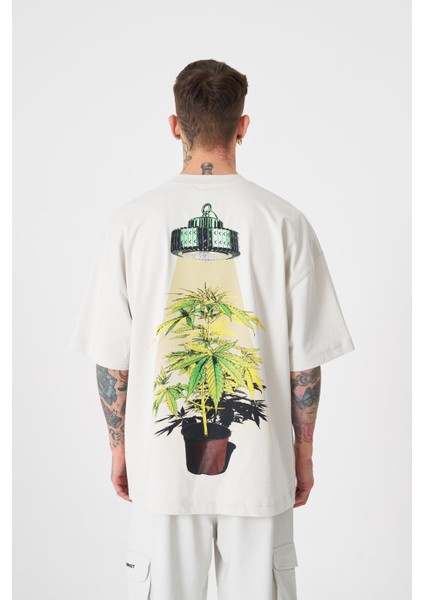 Erkek Herb Machinist Oversize Gri Tişört