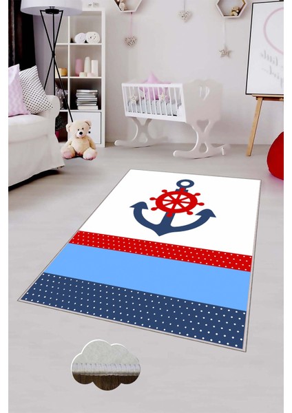 Desenli Renkli Dijital Baskılı Yıkanabilir Kaymaz Taban Modern Mutfak Halısı (Süngersiz)