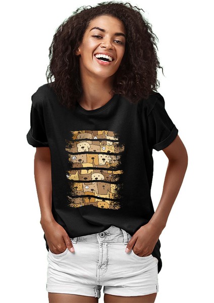 Cool Köpekler Siyah Unisex Tişört T-Shirt fiyatları