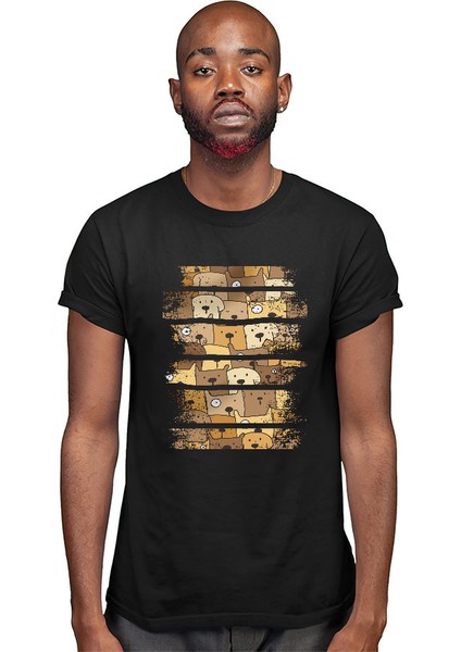 Cool Köpekler Siyah Unisex Tişört T-Shirt modelleri