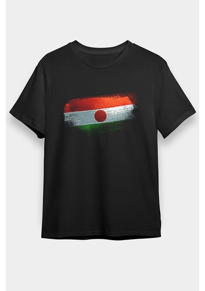 Nijer - Niger Siyah Unisex Tişört T-Shirt