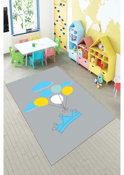 Desenli Renkli Dijital Baskı Yıkanabilir Kaymaz Taban Modern Çocuk Halısı ve Yolluk.