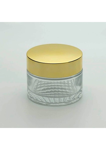 Krem Kavanozu 50 ml (3 Adet) Şeffaf Sarı Kapaklı Kutu