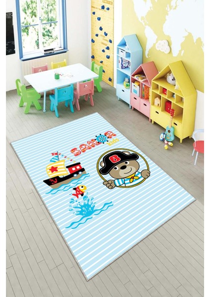 Ekonomik Desenli Renkli Dijital Baskı Yıkanabilir Kaymaz Taban Modern Çocuk Halısı.(Süngersiz)