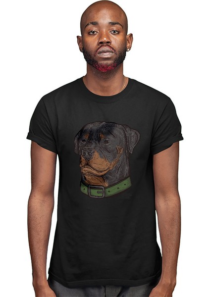 Asil Köpek Rottweiler Siyah Unisex Tişört T-Shirt modelleri
