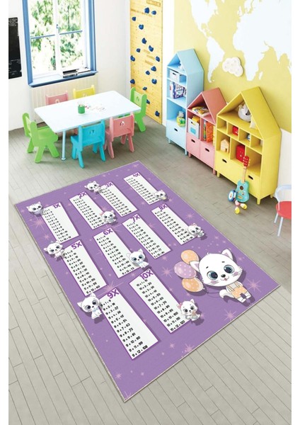 Ekonomik Desenli Renkli Dijital Baskı Yıkanabilir Kaymaz Taban Modern Çocuk Halısı.(Süngersiz)