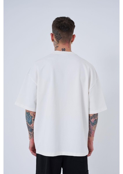 Erkek Mac Blanket Oversize Ekru Tişört