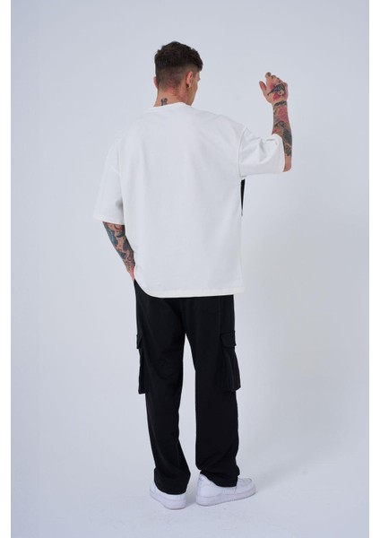 Erkek Mac Blanket Oversize Ekru Tişört
