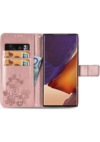 Samsung Galaxy Not 20 Için Ultra Deri Kapak Kapak Dört Yaprak Telefon Kılıfı (Yurt Dışından) modelleri