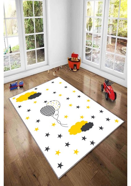 Ekonomik Desenli Renkli Dijital Baskı Yıkanabilir Kaymaz Taban Modern Çocuk Halısı.(Süngersiz) fiyatları