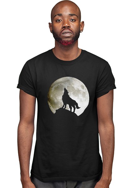Uluyan Kurt Siyah Unisex Tişört T-Shirt modelleri