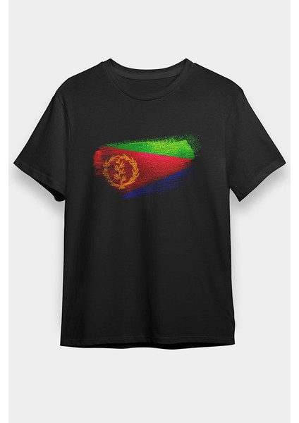 Eritre - Eritrea Siyah Unisex Tişört T-Shirt