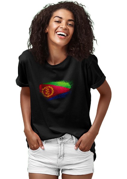 Eritre - Eritrea Siyah Unisex Tişört T-Shirt