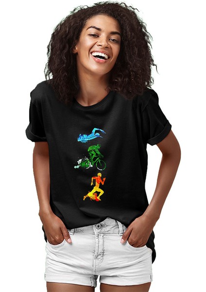 Triathlon Siyah Unisex Tişört T-Shirt fiyatları