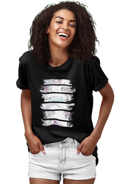 Balina Pullu Balık Pulu Siyah Unisex Tişört T-Shirt fiyatları