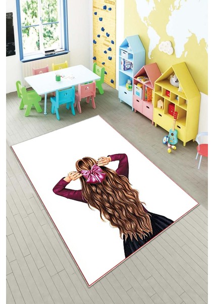 Desenli Renkli Dijital Baskı Yıkanabilir Kaymaz Taban Modern Çocuk Halısı ve Yolluk.