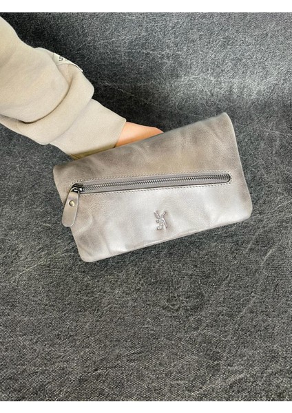 SL-312 Hakiki Deri Çok Işlevli Özel Portföy Kartlık Bölmeli El Çantası 22,5 Cm×13,5 cm Sanat Leather