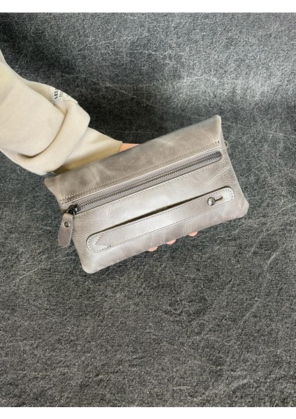 SL-312 Hakiki Deri Çok Işlevli Özel Portföy Kartlık Bölmeli El Çantası 22,5 Cm×13,5 cm Sanat Leather fırsatları